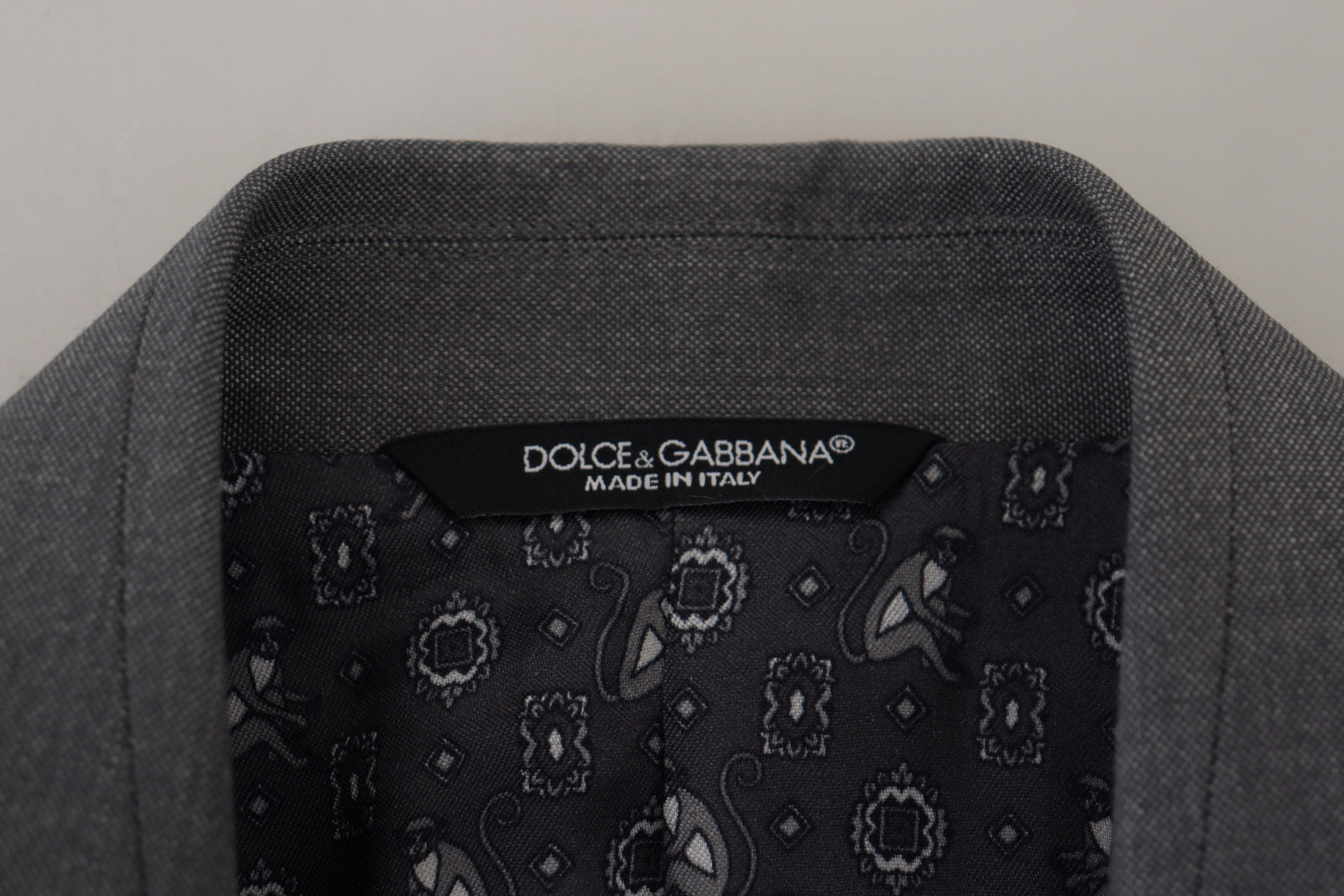 Dolce & Gabbana сиво вълнено копринено прилепнало сако Блейзер