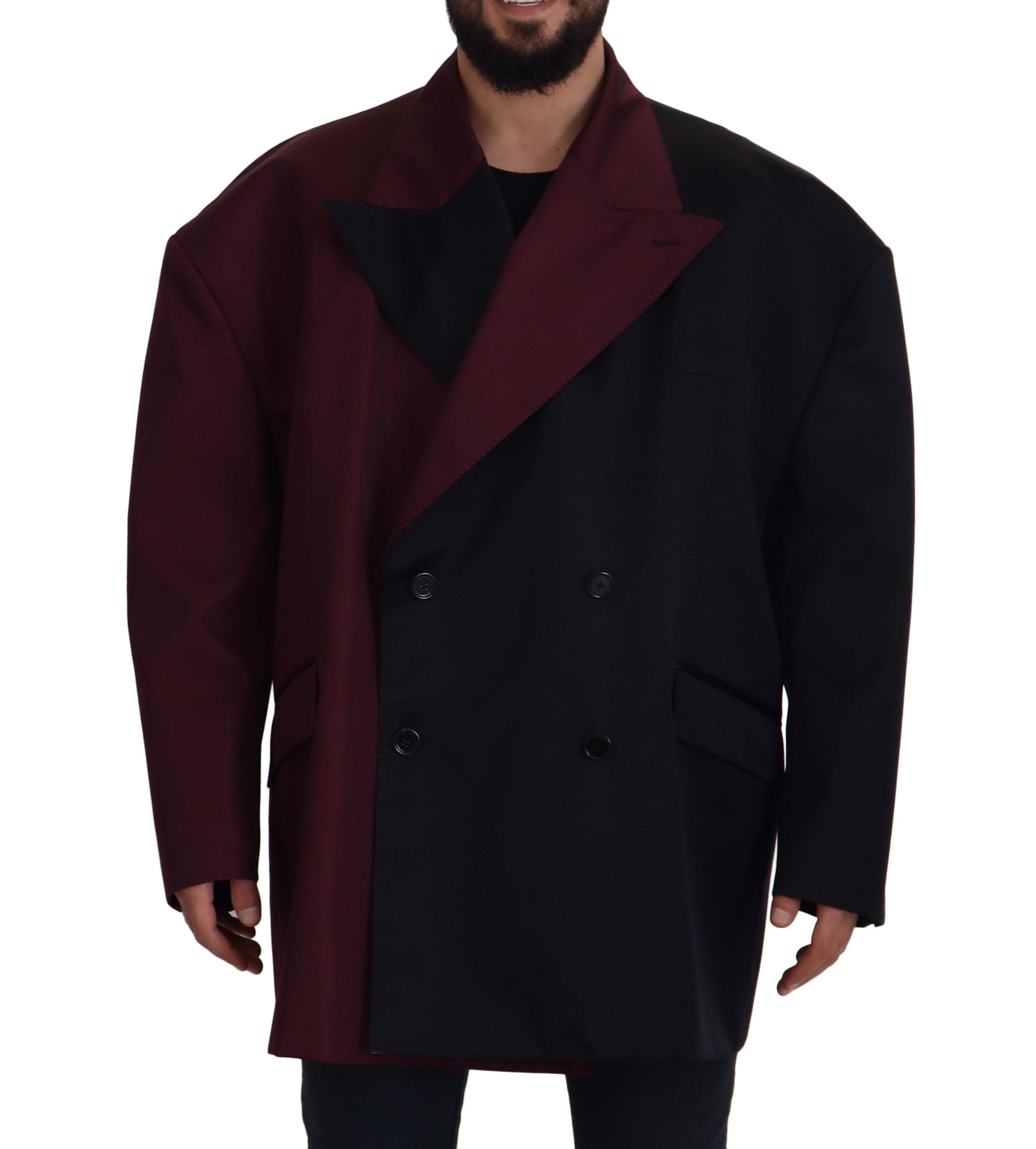 Полиестерно двуредно яке Dolce & Gabbana Bordeaux