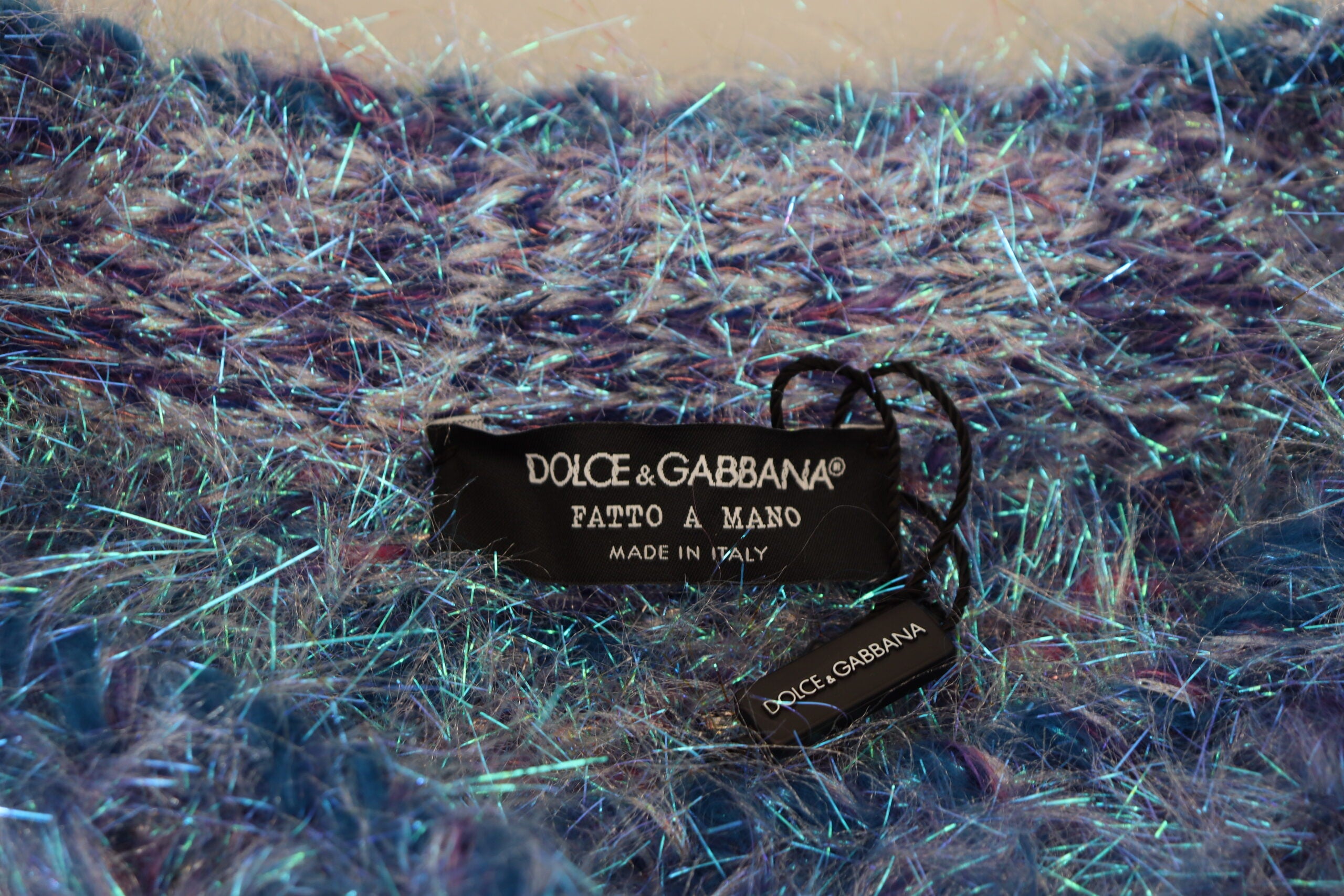 Многоцветно палто с ресни от полиестер Dolce & Gabbana