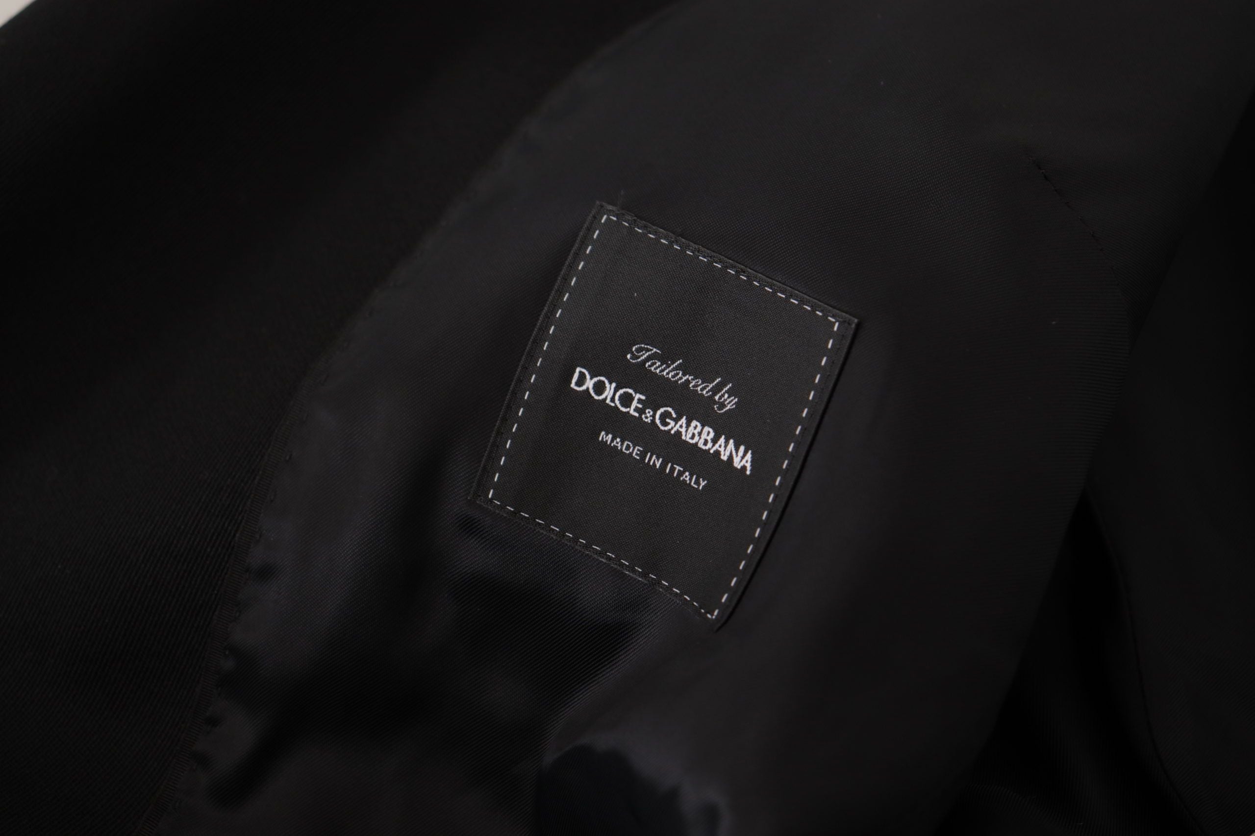 Черно вълнено сако с двуредно сако Dolce & Gabbana