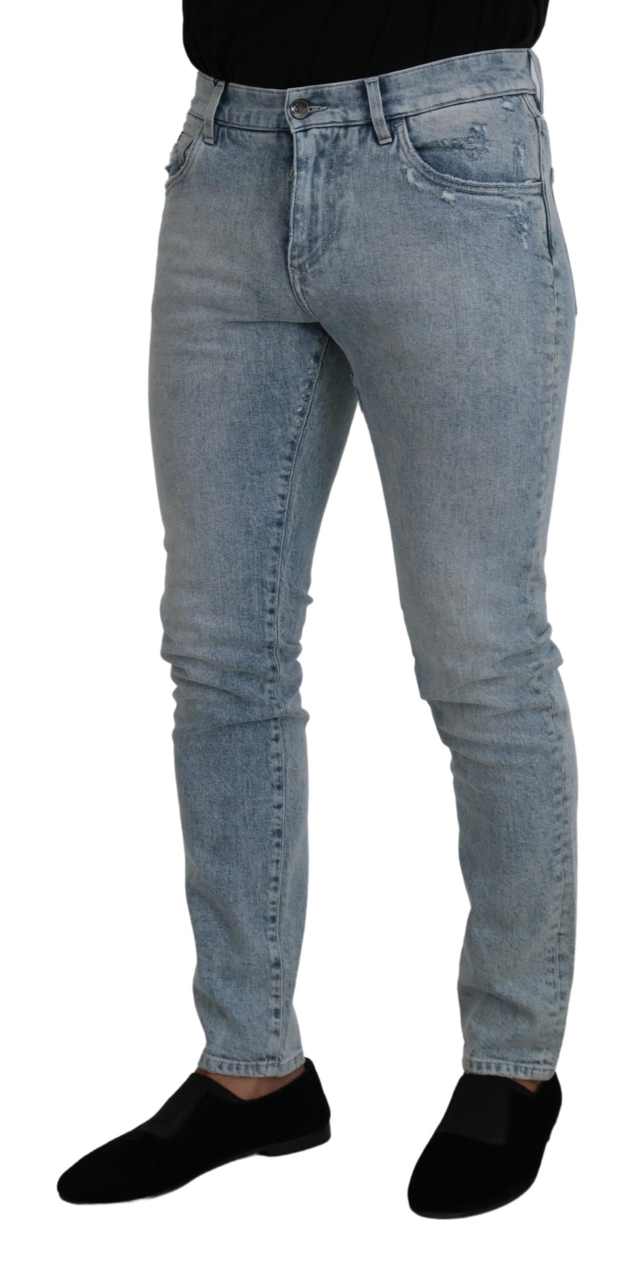 Dolce & Gabbana Светло сини памучни дънки Slim Fit Denim