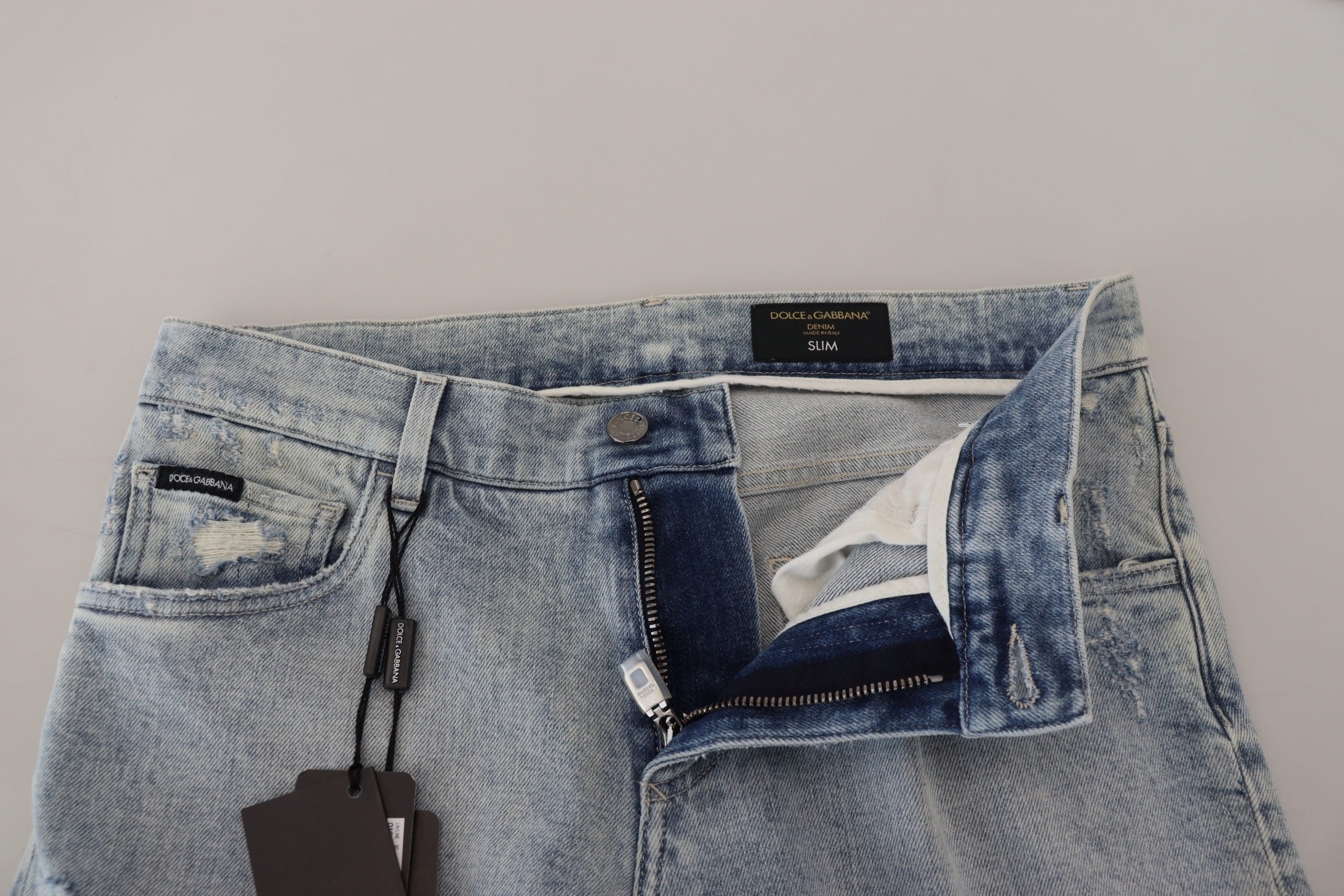 Dolce & Gabbana Светло сини памучни дънки Slim Fit Denim