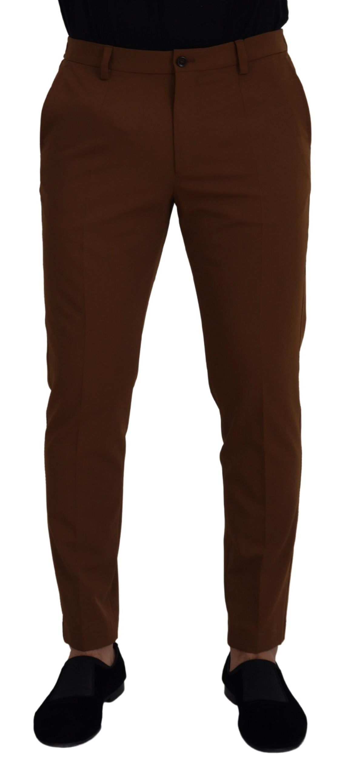 Dolce & Gabbana Elegant Brown Virgin Wool Pants - Italian Crafted
