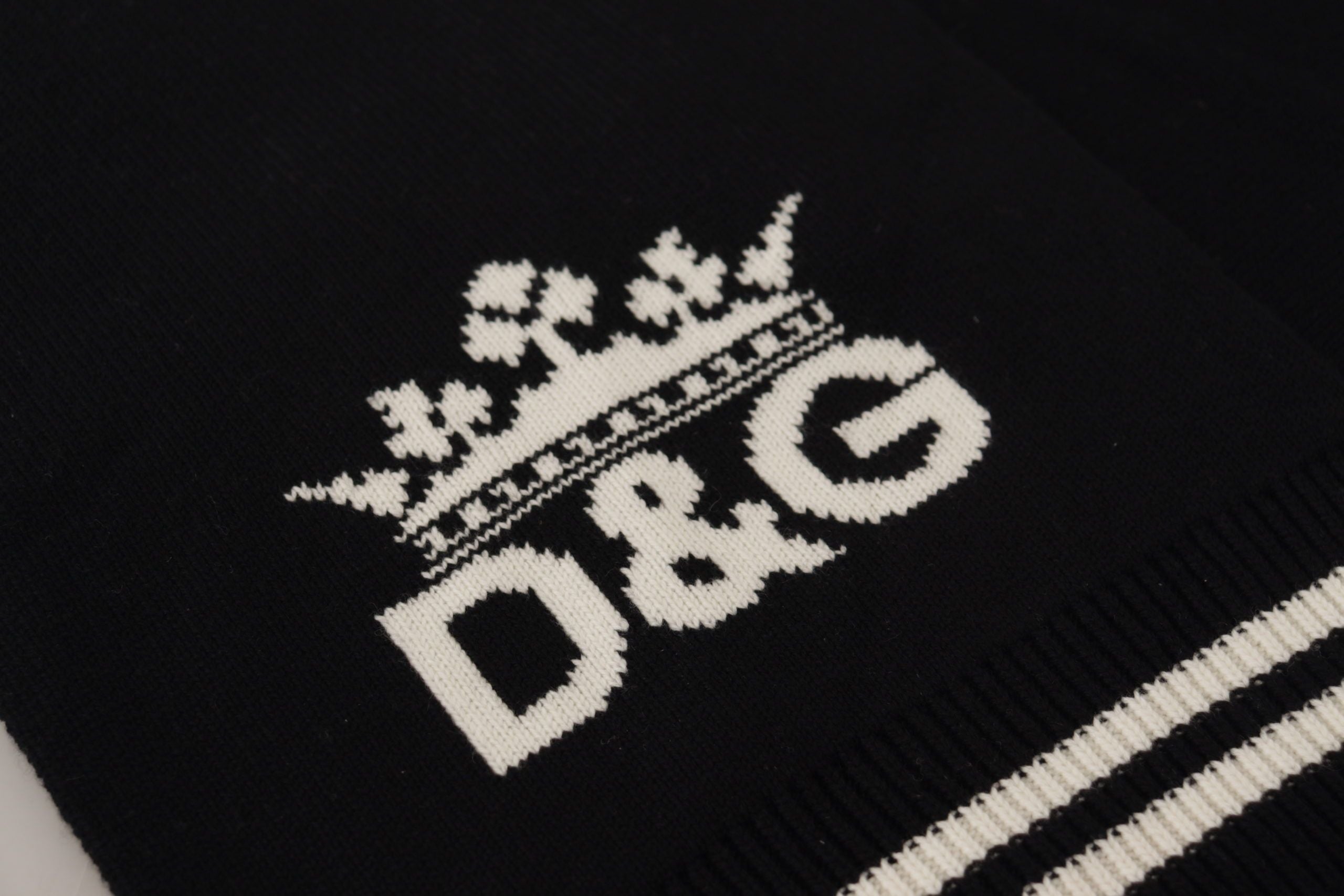 Dolce & Gabbana черно-бял памук DG щампован кашмирен шал шал