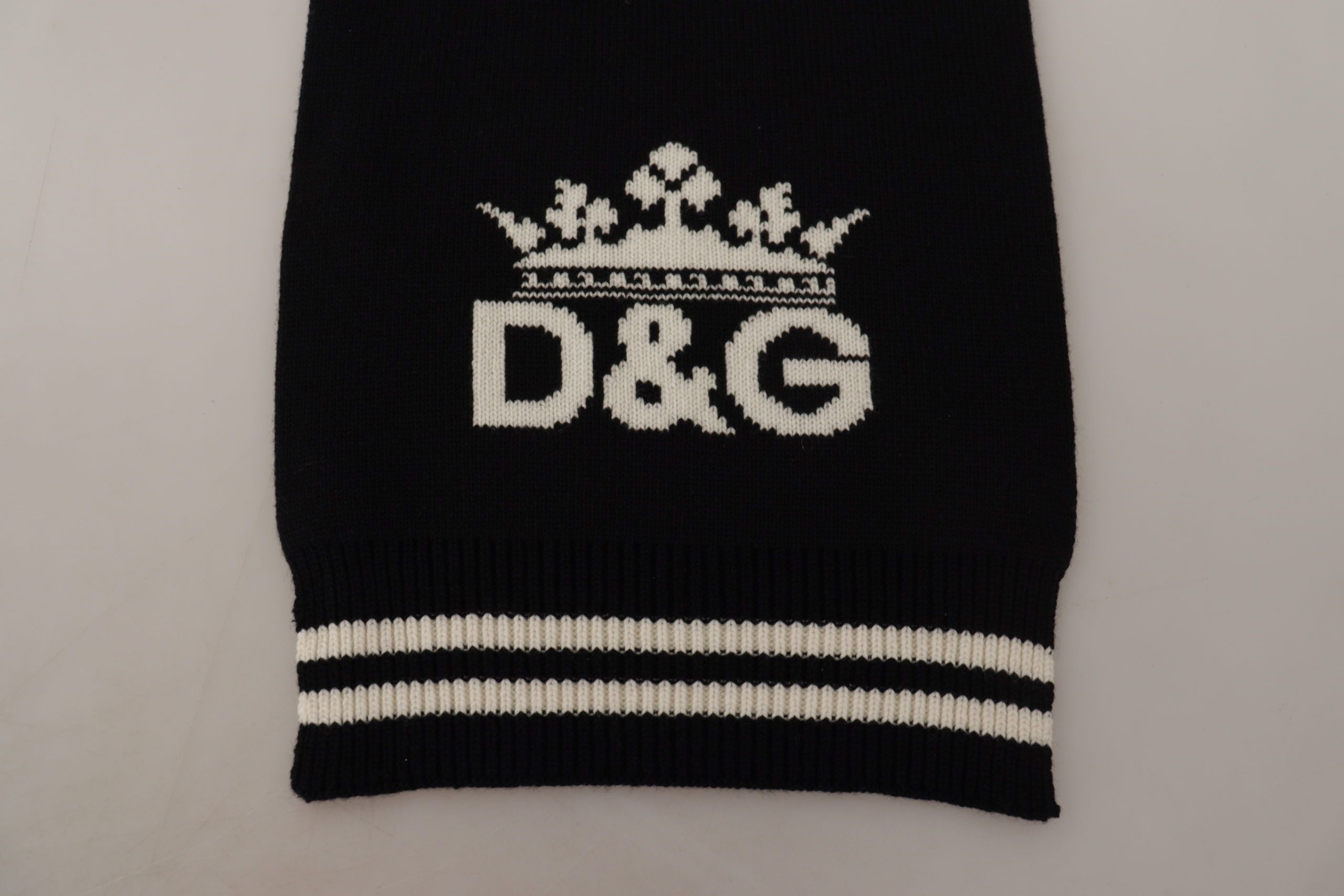 Dolce & Gabbana черно-бял памук DG щампован кашмирен шал шал