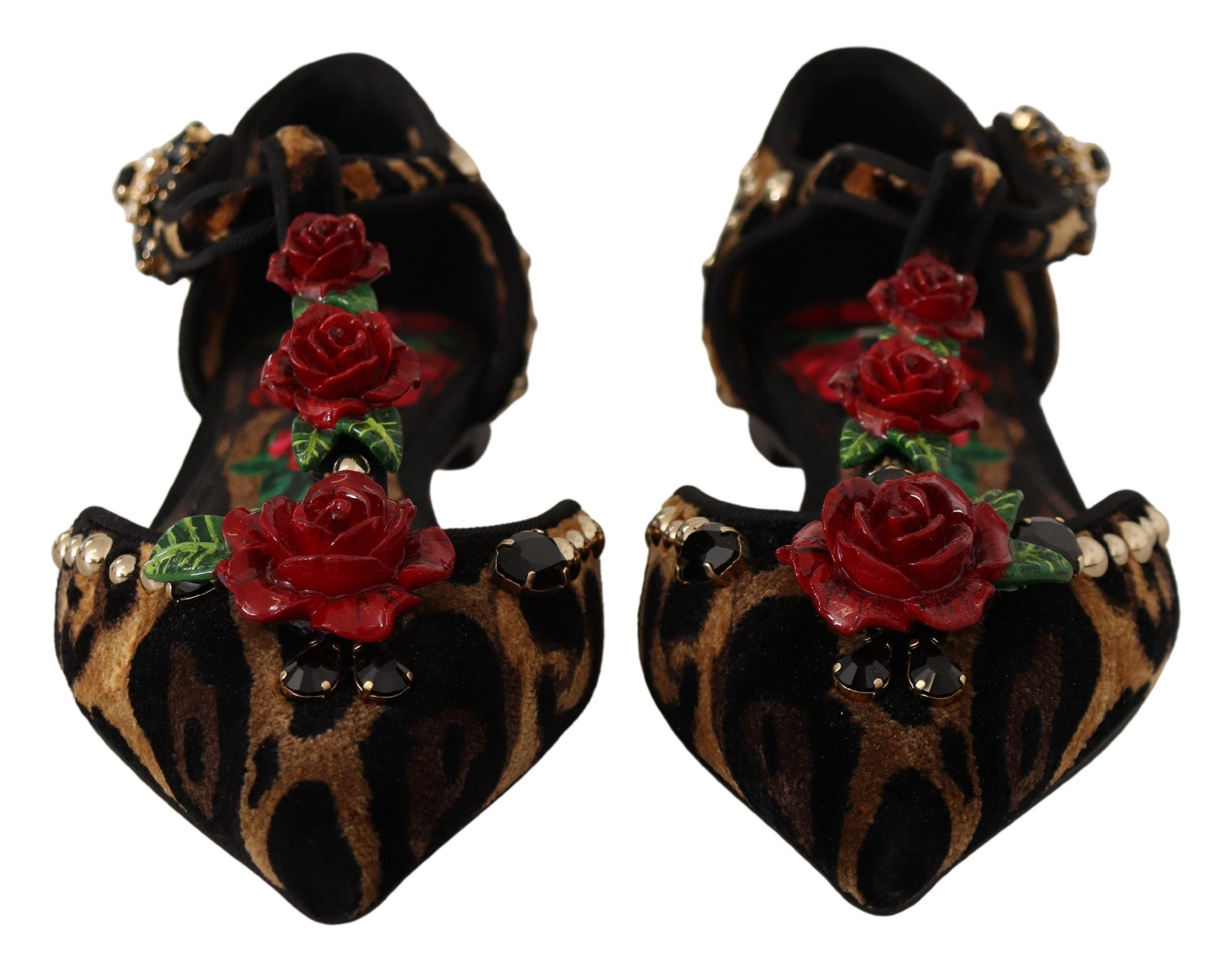 Dolce & Gabbana кафяви обувки тип балерина, украсени с леопардов принт