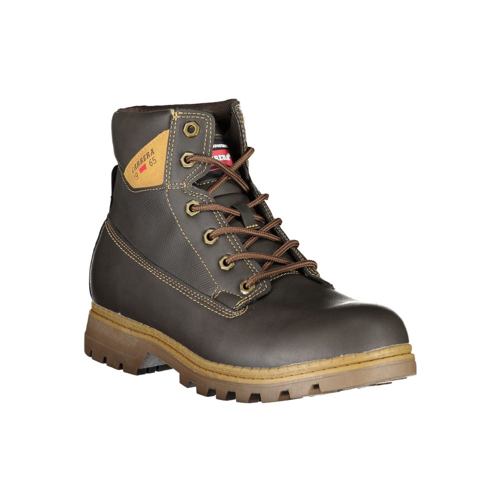 Carrera Rugged Brown Lace-Up Boots with Contrast Details