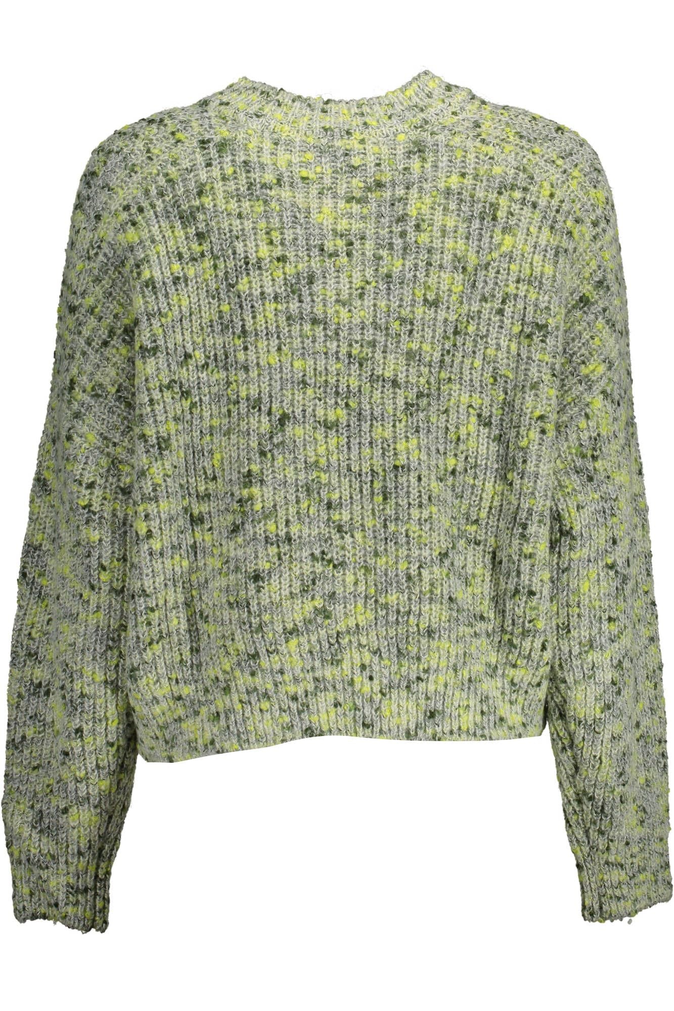 Desigual Green Embroidered Sweater with Contrasting Accents