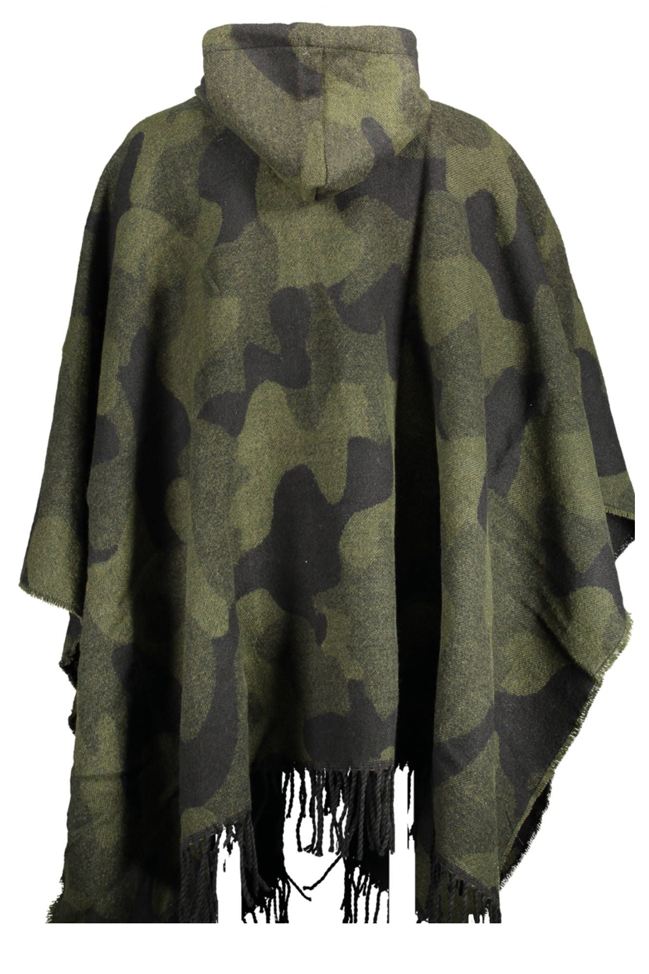 Desigual Chic Contrasting Poncho with Hood and Zip Details