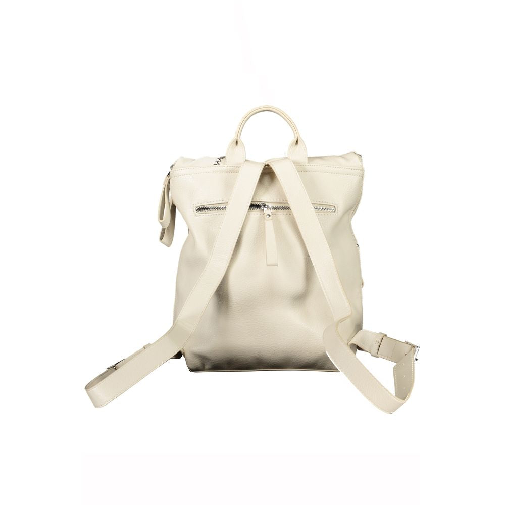 Desigual Beige Chic Backpack with Contrasting Details