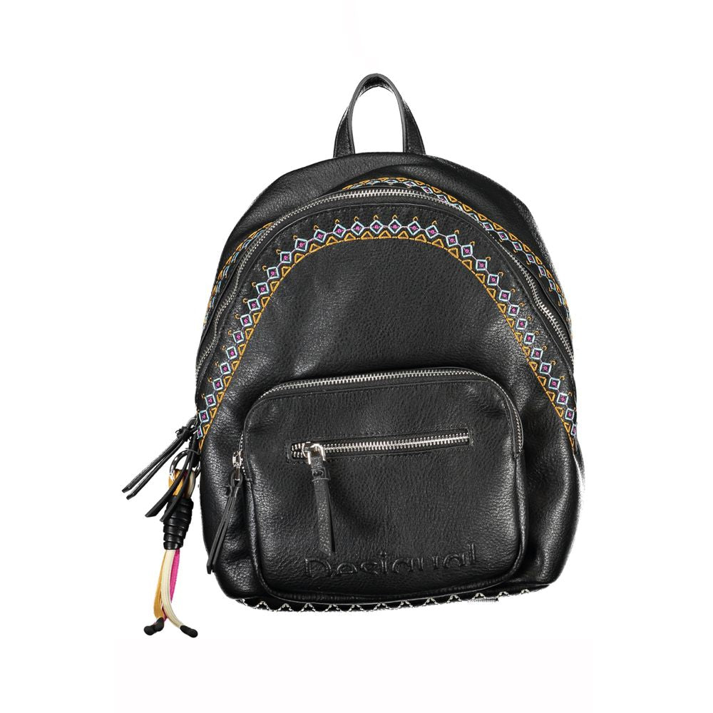 Desigual Chic Black Contrast Detail Backpack