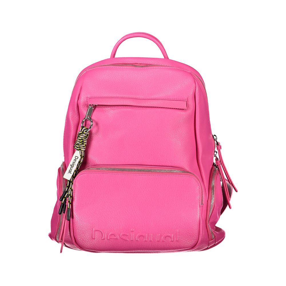 Desigual Chic Urban Pink Backpack with Contrasting Details