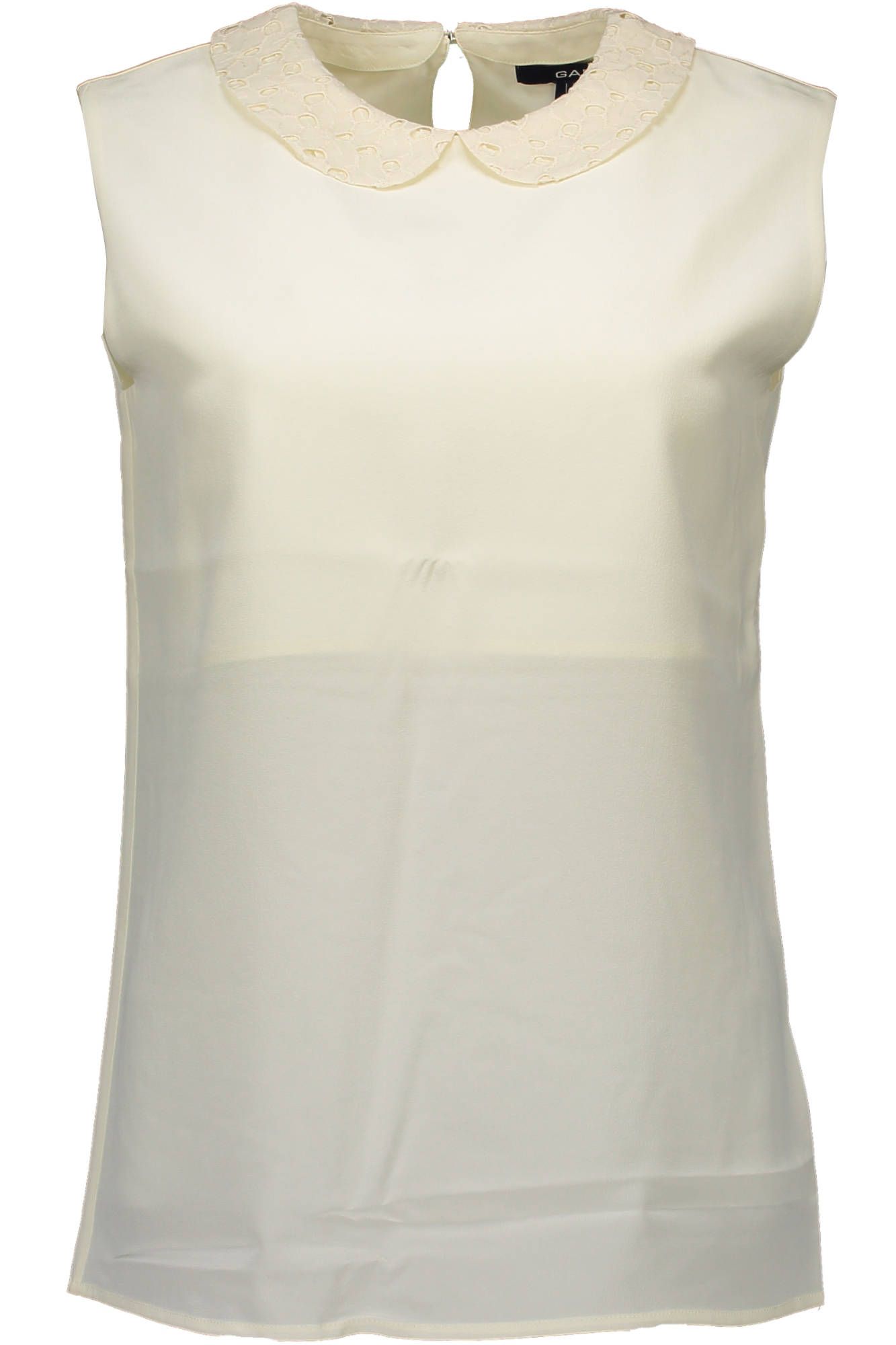 Gant Elegant Silk Tank with Removable Collar in White