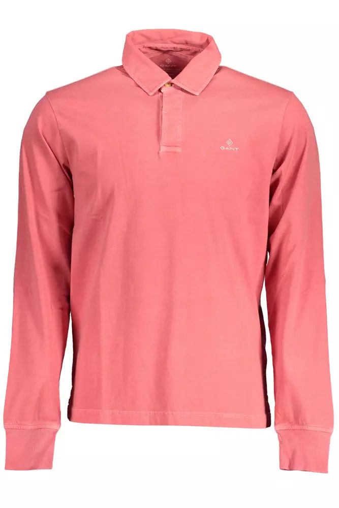 Gant Chic Pink Cotton Long-Sleeved Polo Shirt