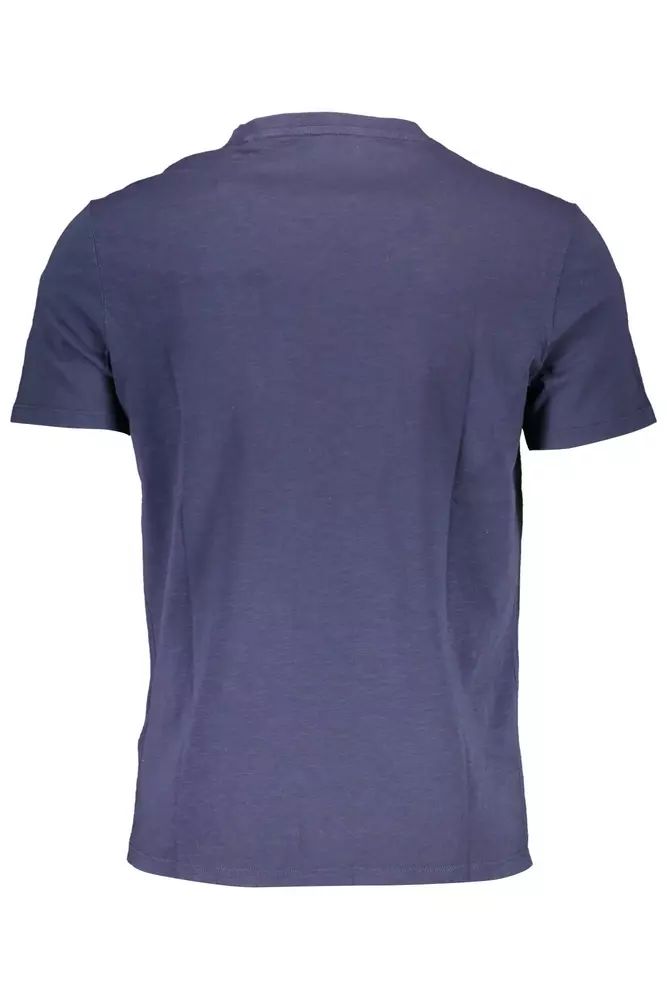 Guess Jeans Chic Embroidered Pocket Tee in Sapphire Hue