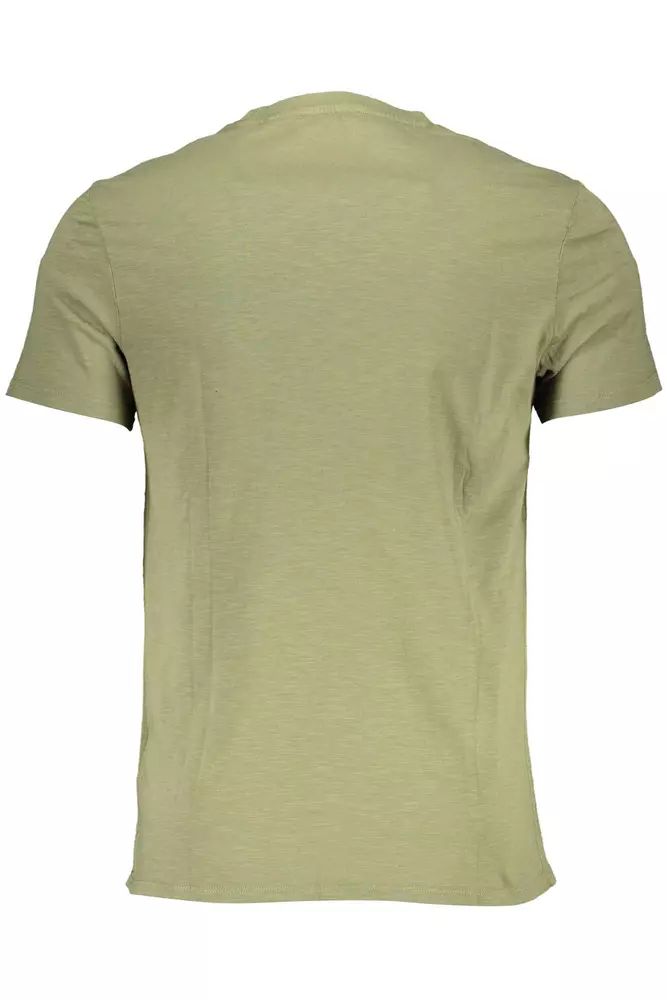 Guess Jeans Chic Green Organic Cotton Tee with Embroidery