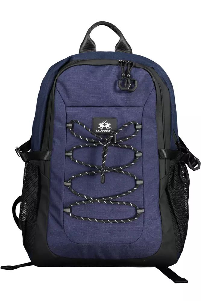 La Martina Elegant Blue Contrast Detail Backpack