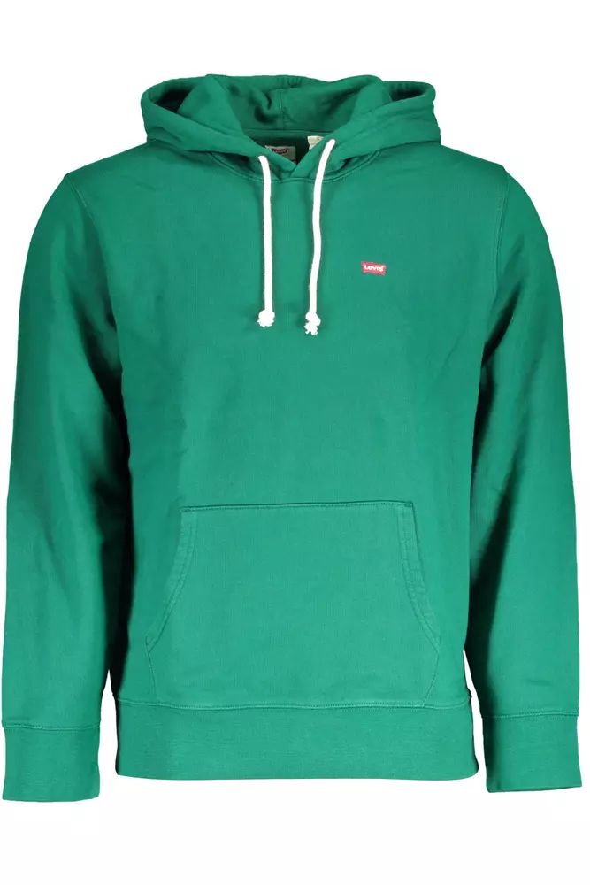 Levi's Green Cotton Hooded Sweatshirt with Logo