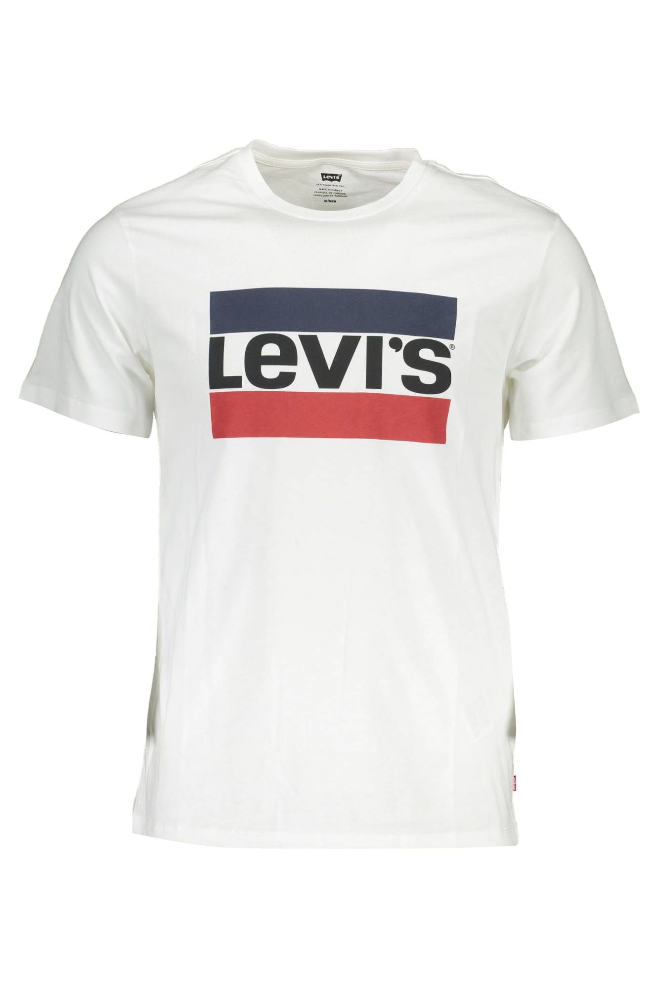 Levi's Crisp White Crew Neck Cotton Tee with Logo Print