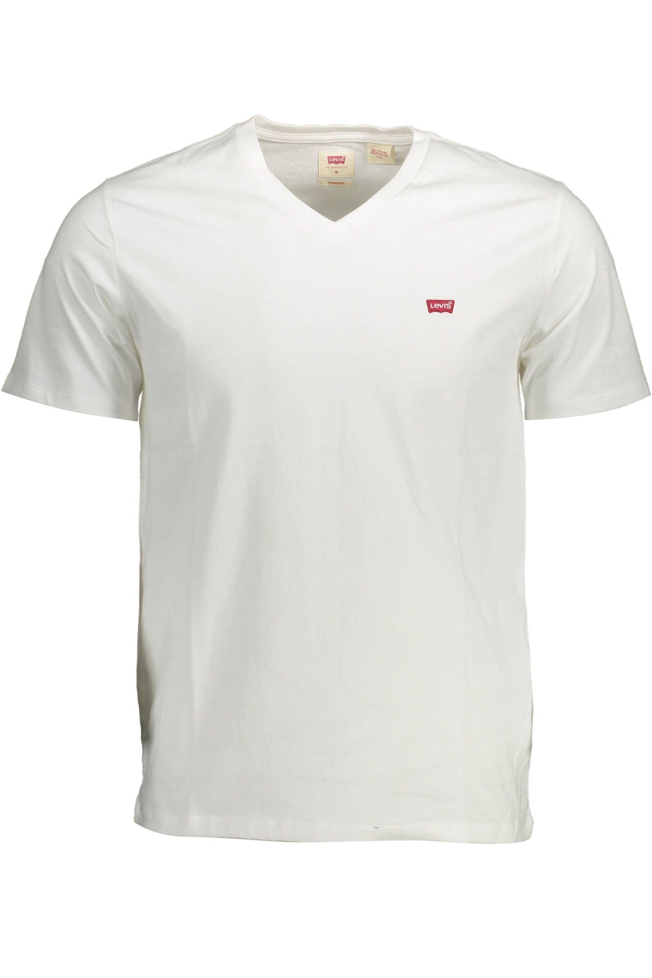 Levi's Classic V-Neck White Cotton Tee
