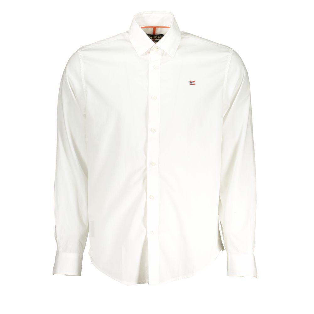 Napapijri Elegant White Cotton Long-Sleeved Shirt