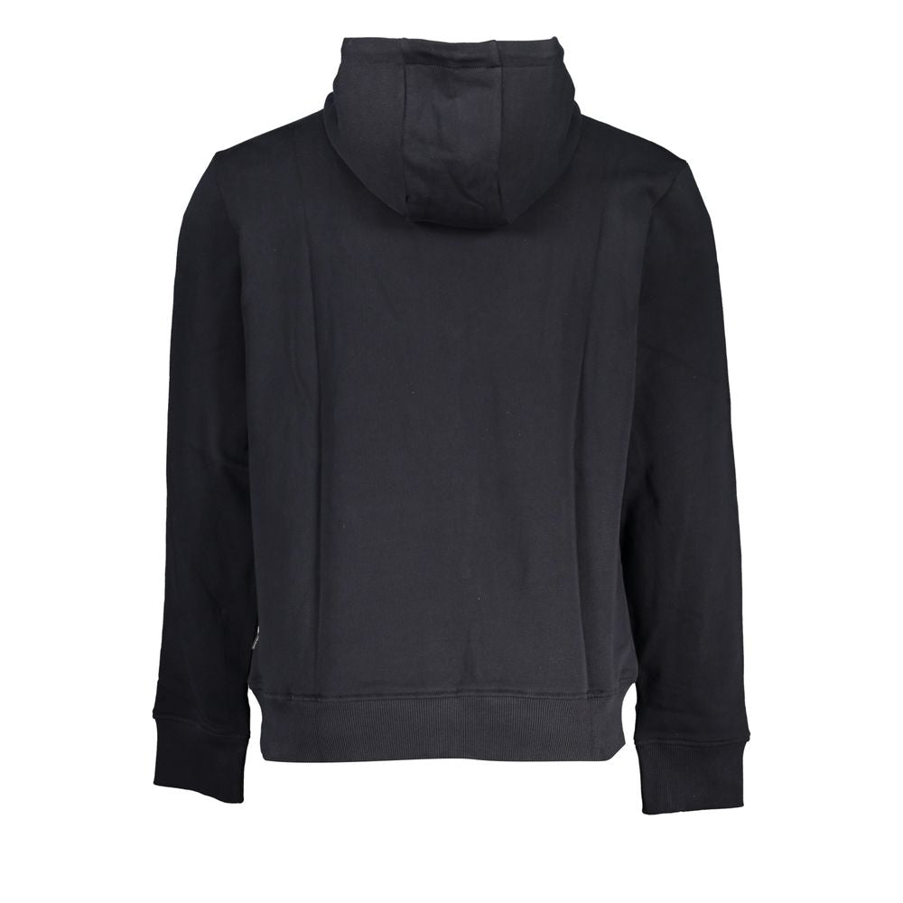 Napapijri Sleek Black Cotton Hooded Sweatshirt