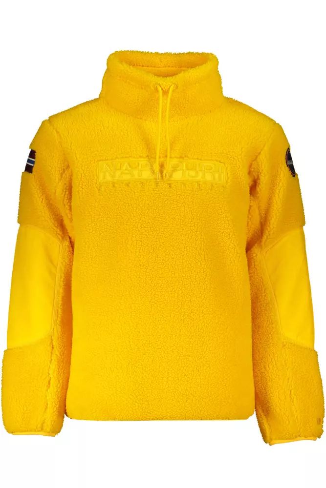 Napapijri Chic High-Neck Embroidered Yellow Sweater