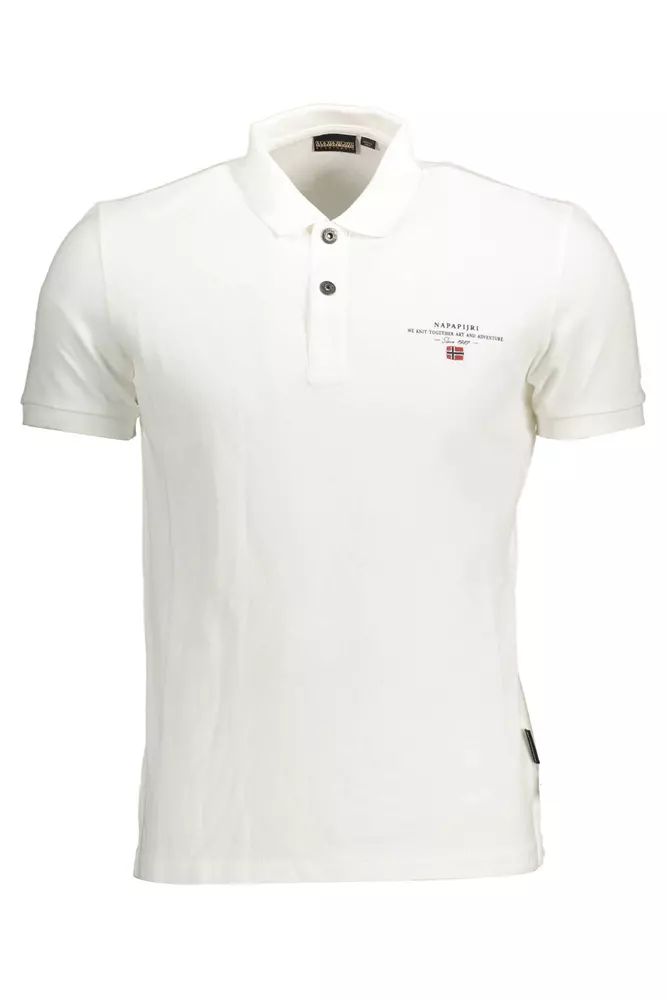 Napapijri Elegant White Embroidered Polo Shirt