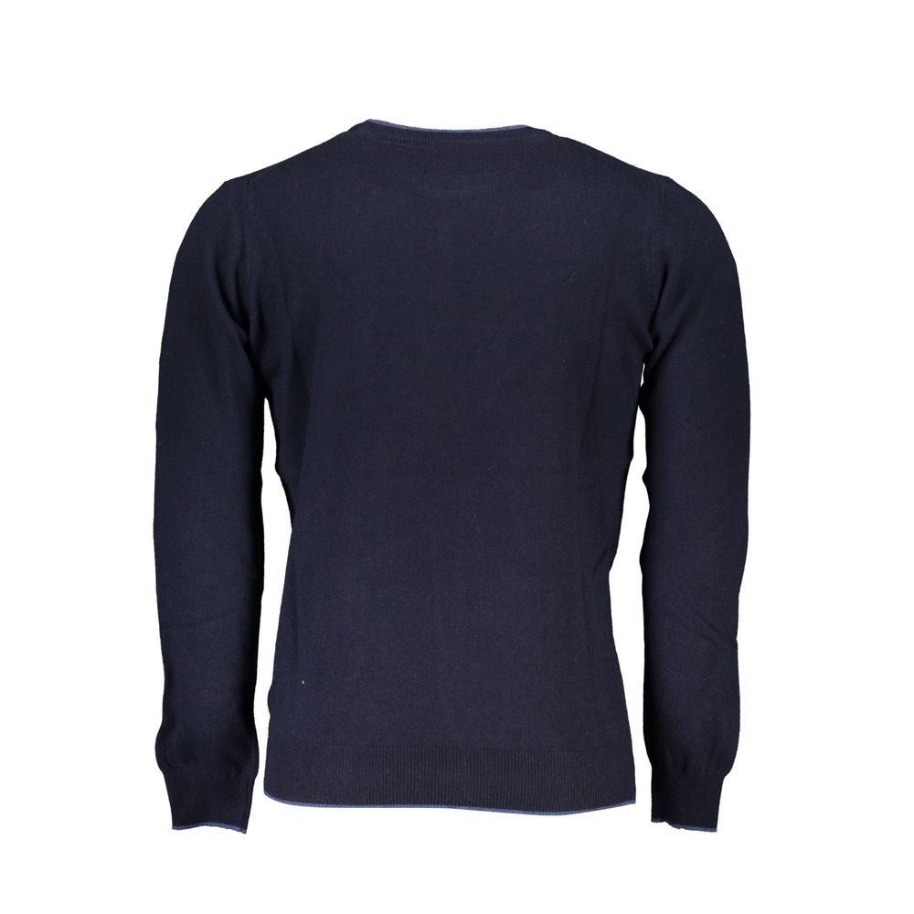 North Sails Sleek Blue Crew Neck Sweater with Embroidery