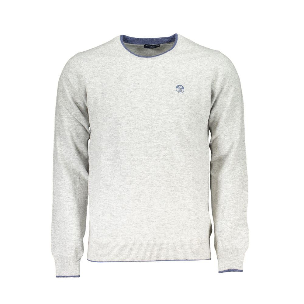 North Sails Gray Crew Neck Sweater with Contrast Details