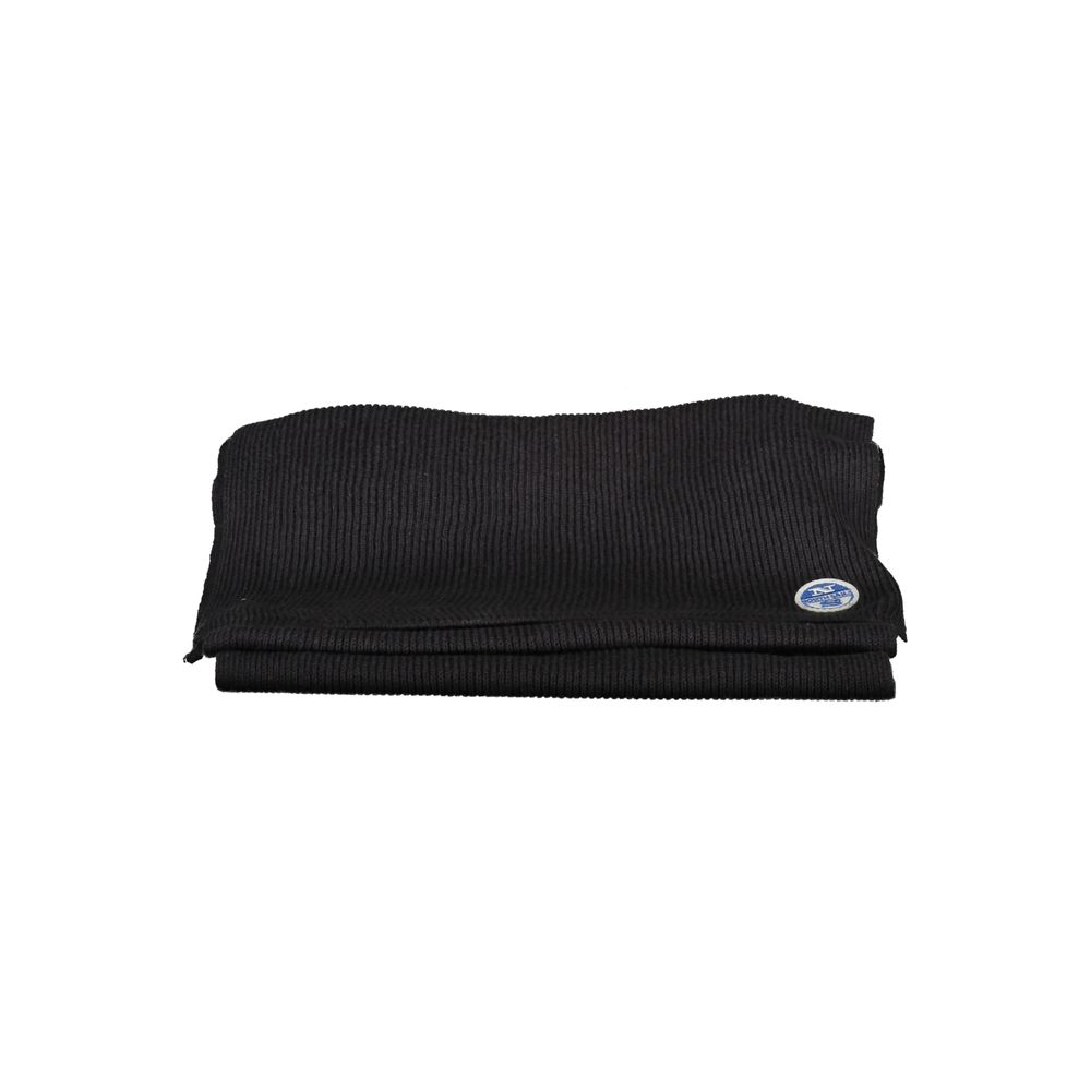 North Sails Eco-Conscious Black Wool-Blend Scarf