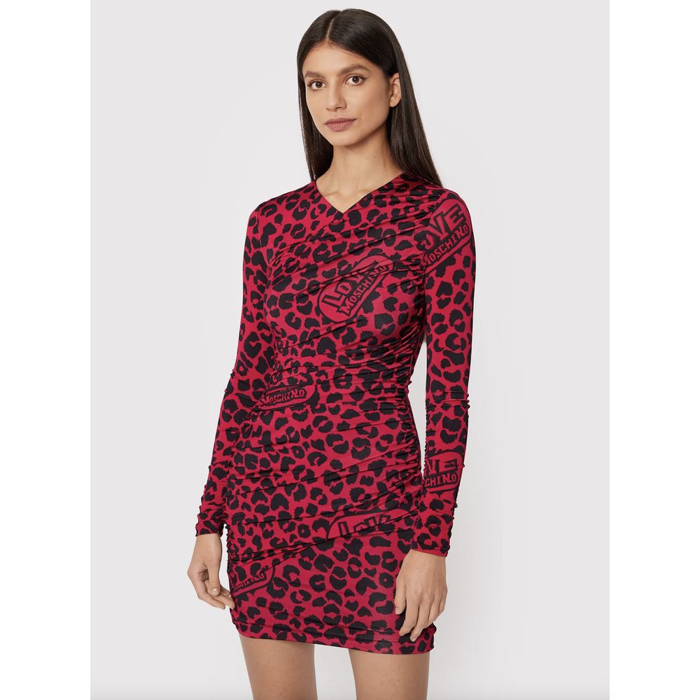 Червена вискозна рокля Love Moschino