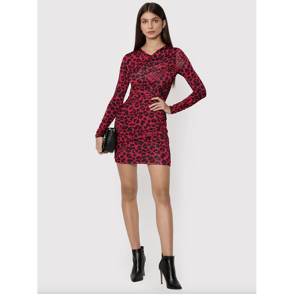 Червена вискозна рокля Love Moschino