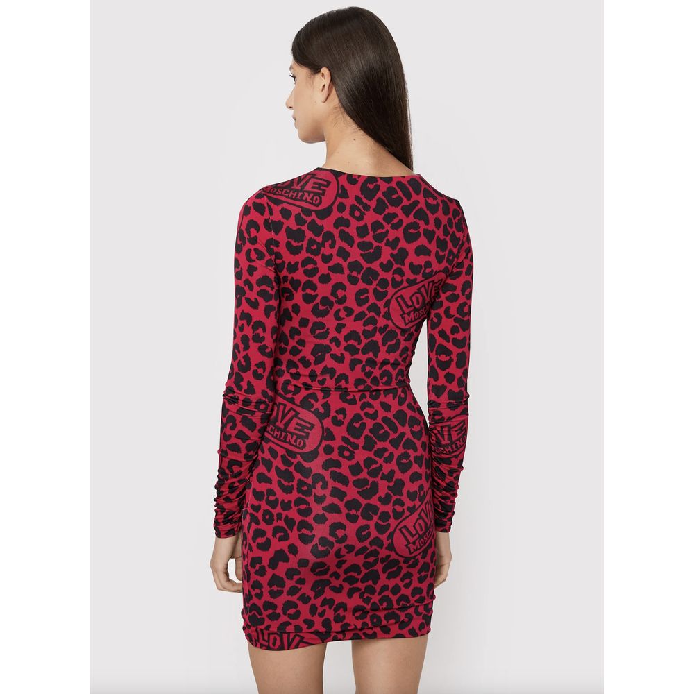 Червена вискозна рокля Love Moschino
