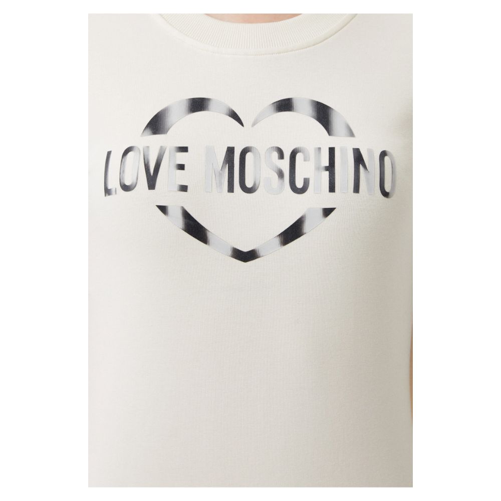 Бяла памучна рокля Love Moschino