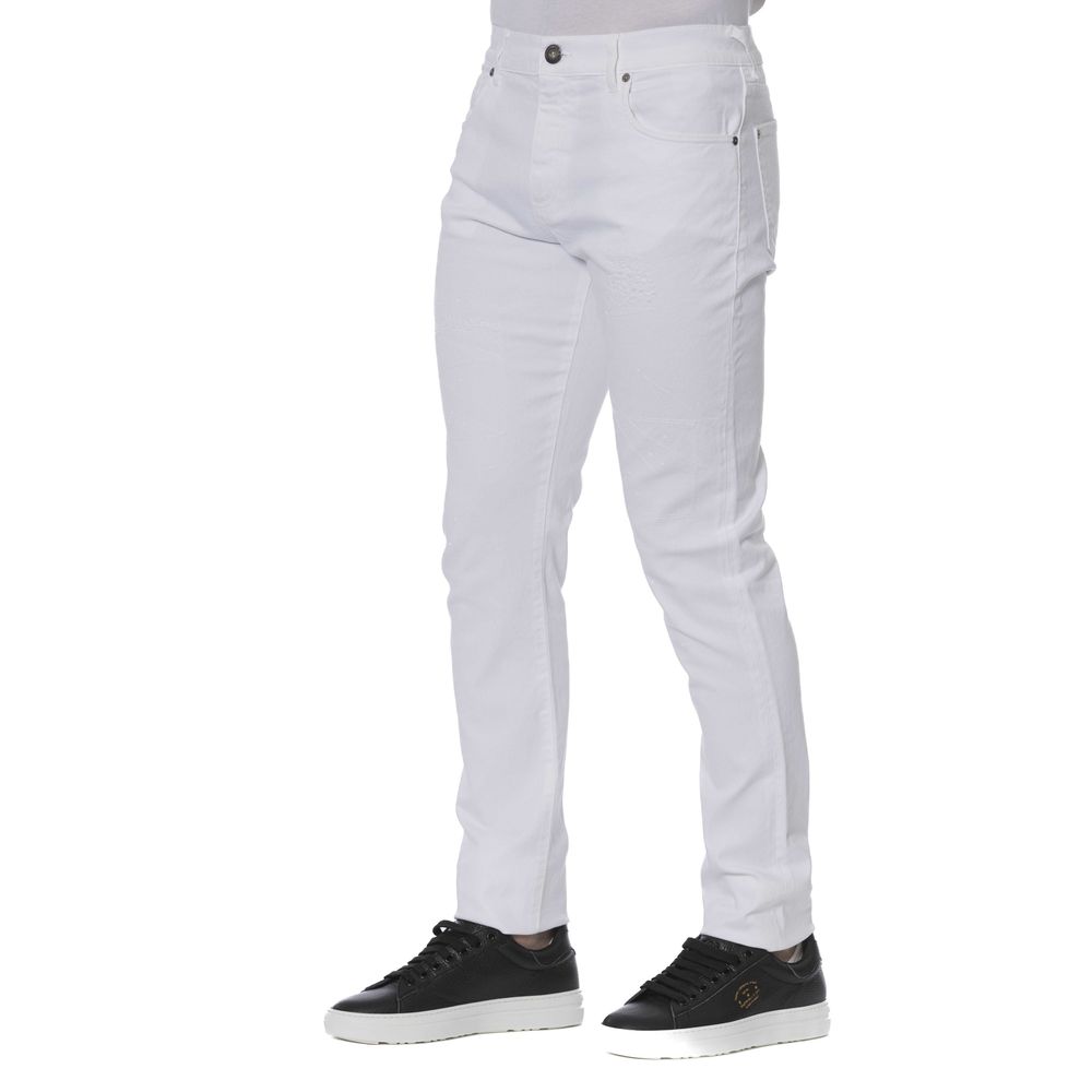 Trussardi Jeans Elegant White Cotton Blend Jeans