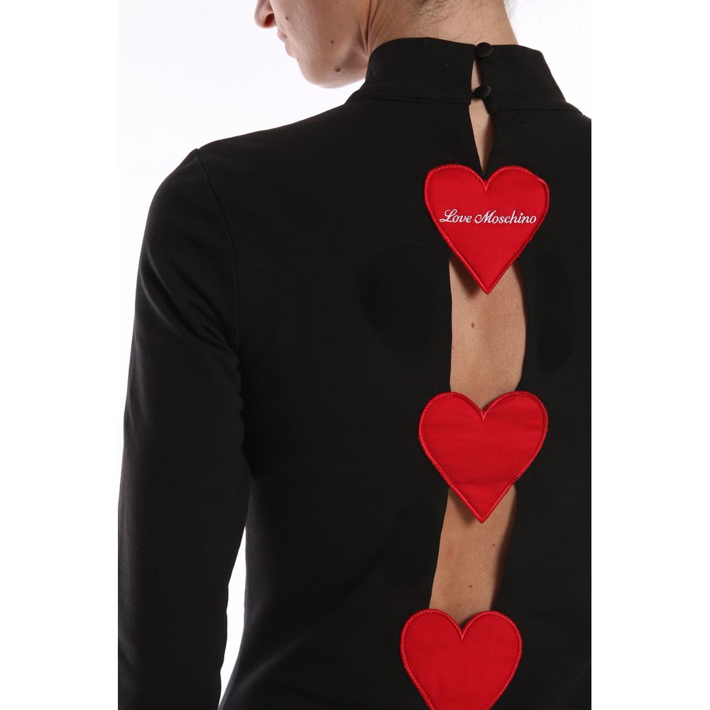 Черна памучна рокля Love Moschino