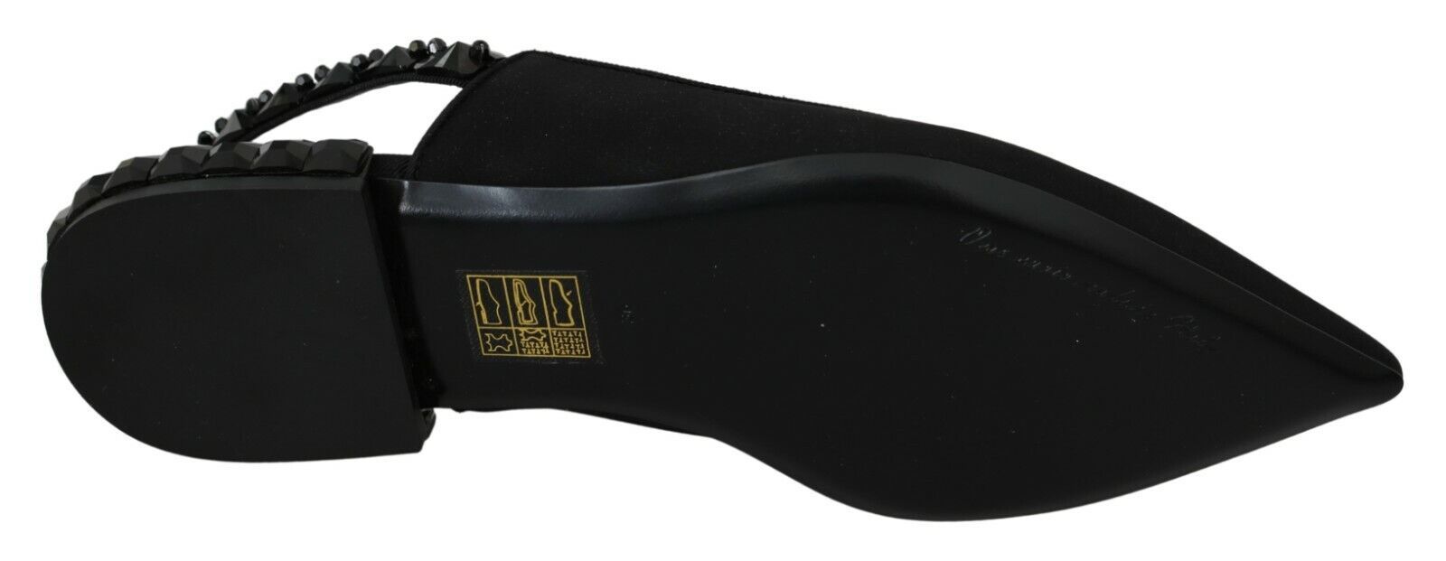 Обувки Dolce & Gabbana с черни равни обувки Slingback Charmeuse