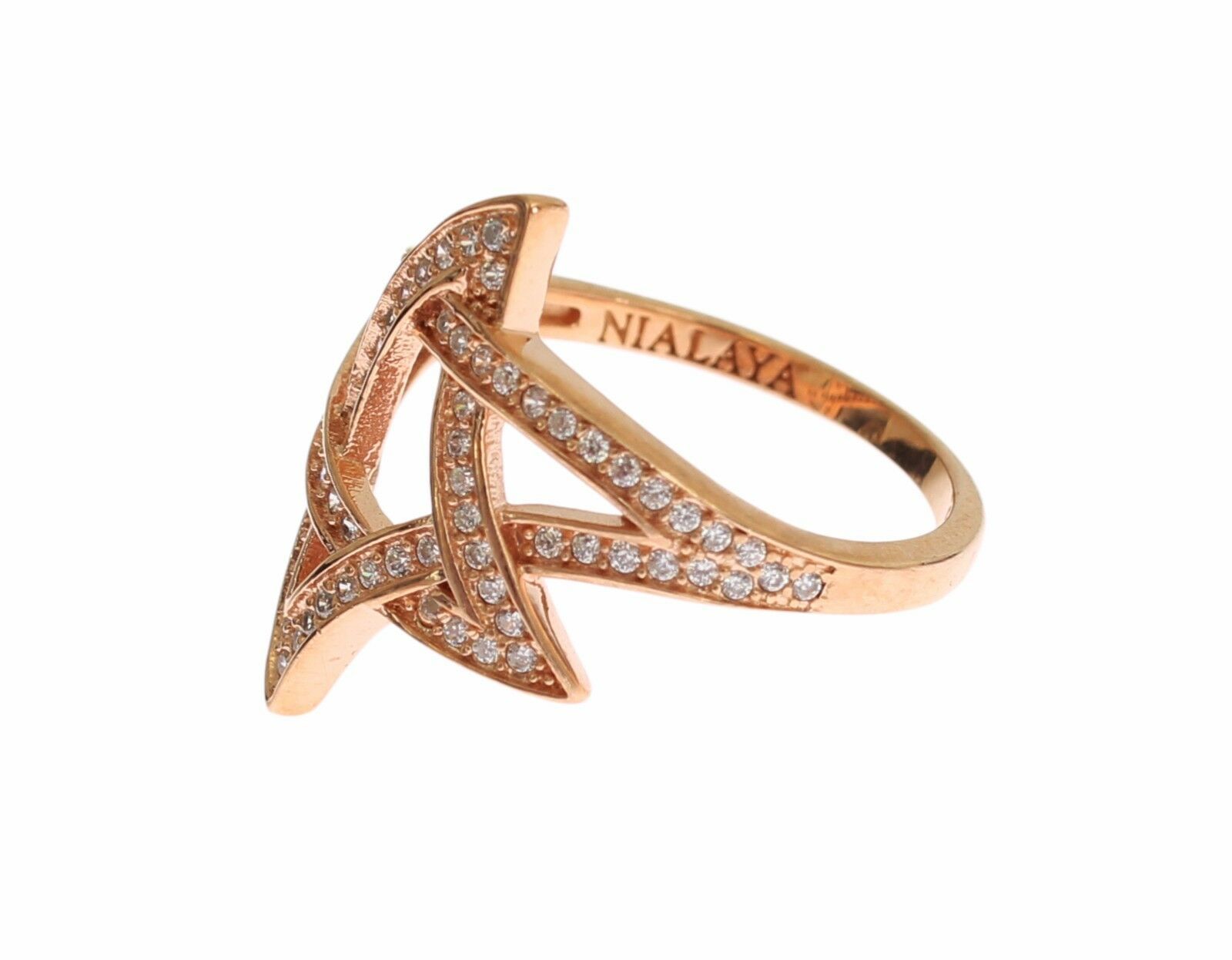 Дамски прозрачен сребърен пръстен Nialaya CZ Gold 925