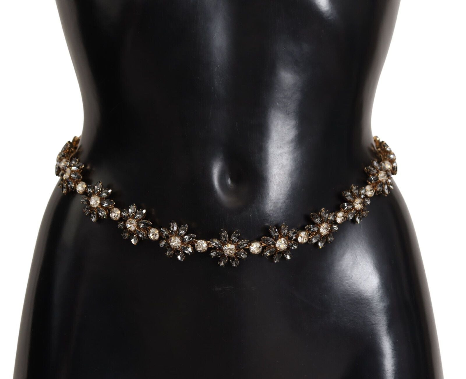 Колан Dolce & Gabbana Black Daisy Crystal Dauphine Texture