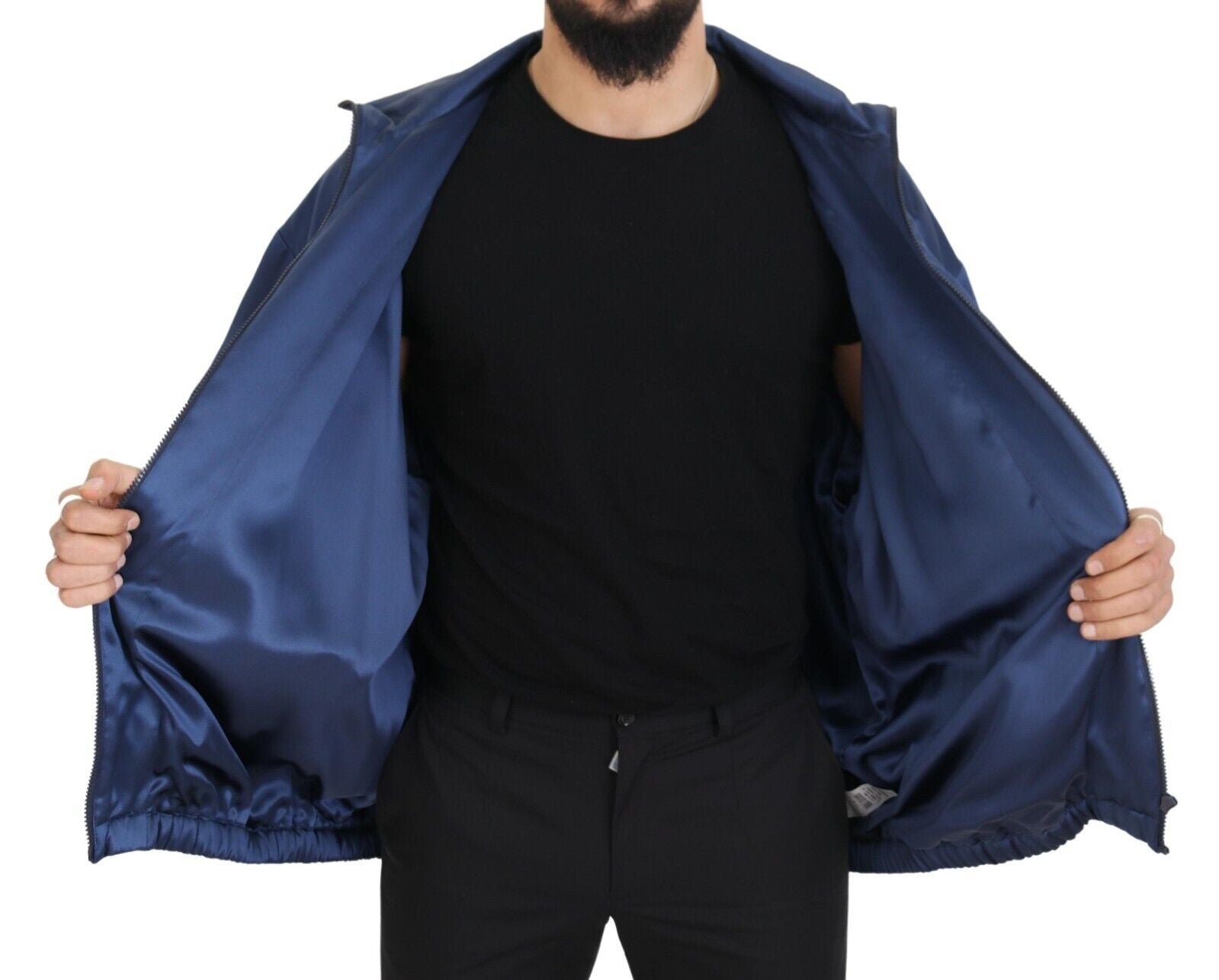 Dolce & Gabbana Blue Heraldic Patch яке с пълен цип KHALED