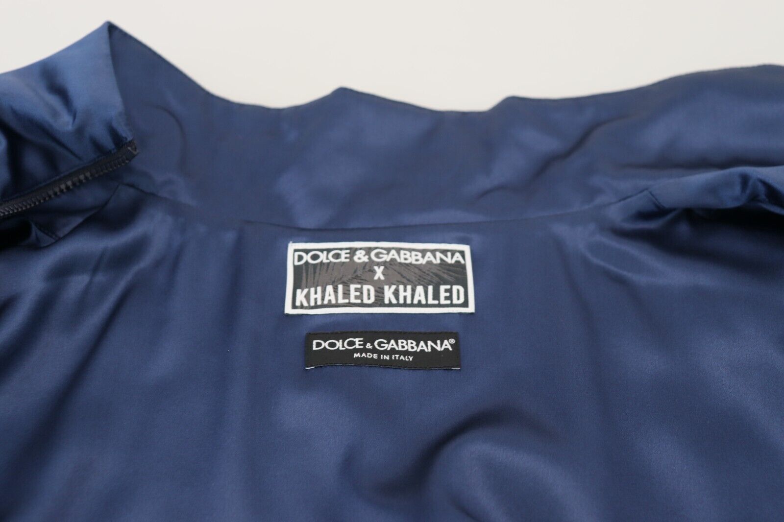 Dolce & Gabbana Blue Heraldic Patch яке с пълен цип KHALED