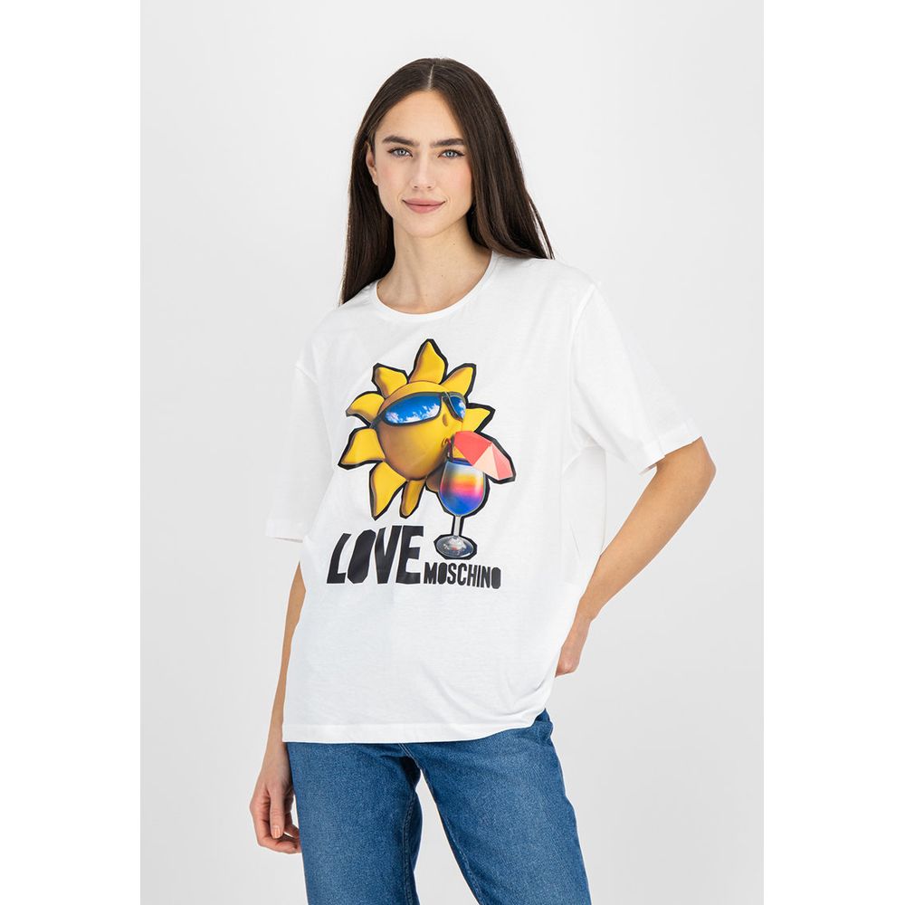 Бели памучни топове и тениска Love Moschino