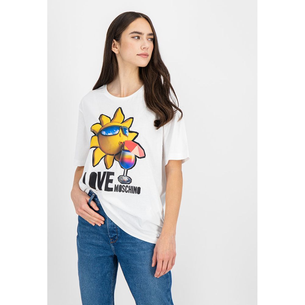 Бели памучни топове и тениска Love Moschino