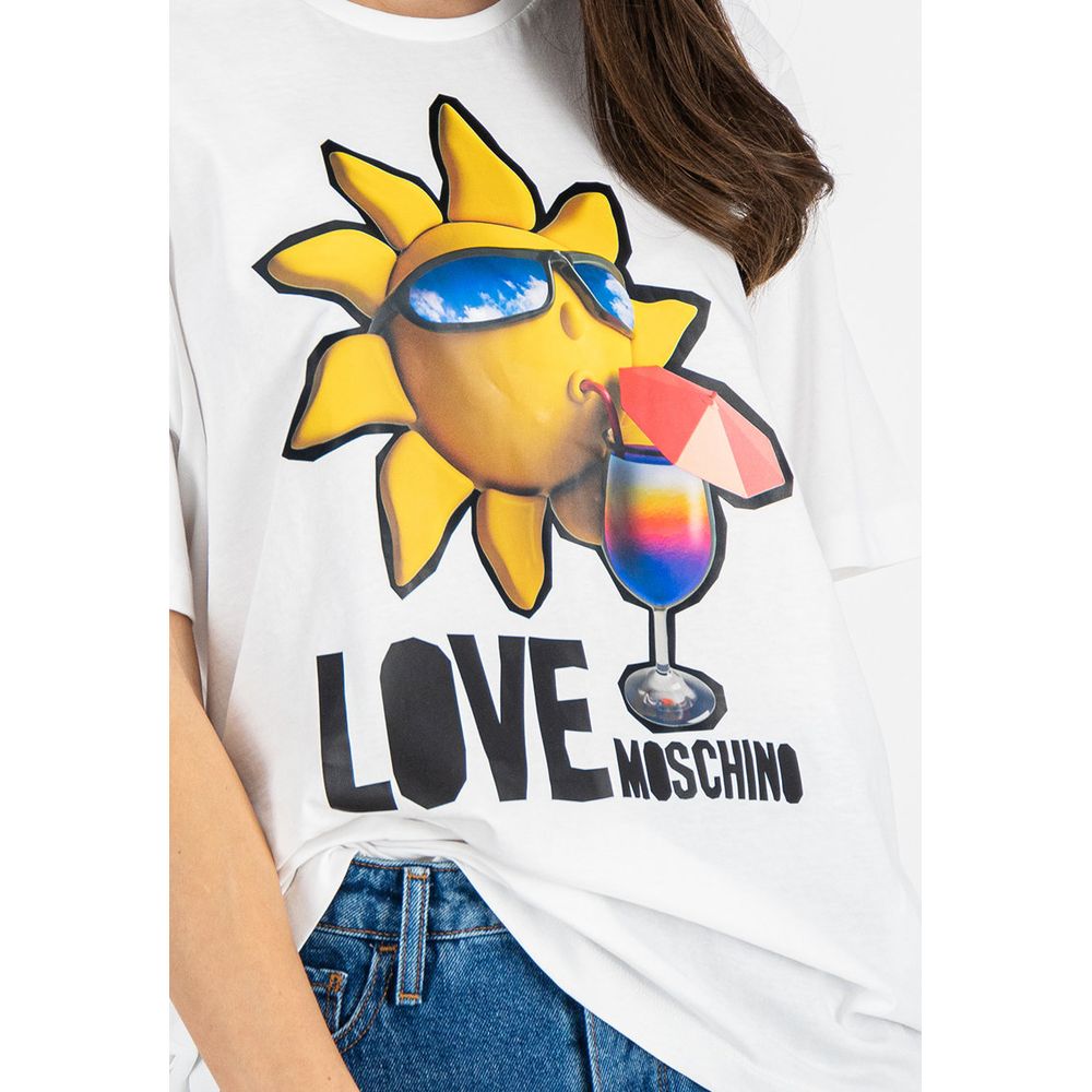 Бели памучни топове и тениска Love Moschino