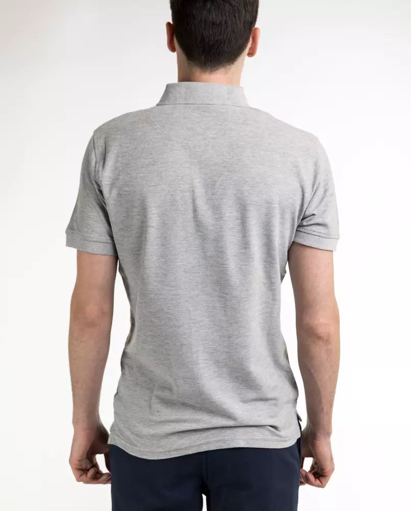 Yes Zee Sophisticated Gray Cotton Polo for Men