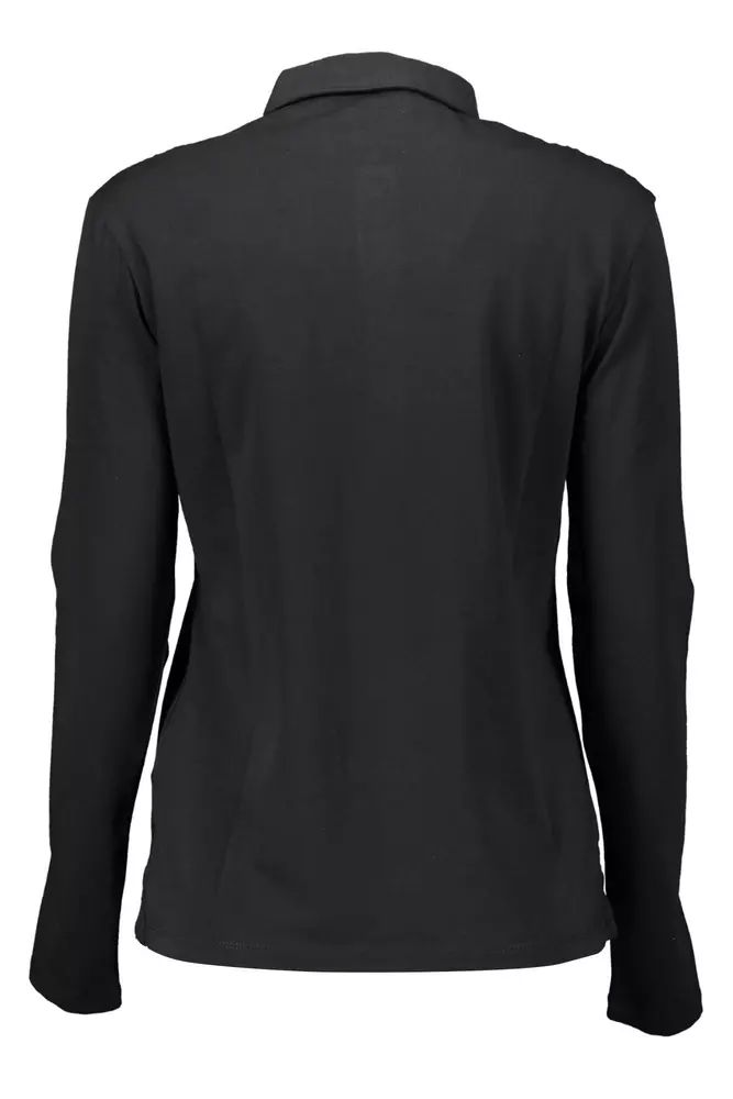 U.S. POLO ASSN. Chic Black Long-Sleeve Polo with Embroidery