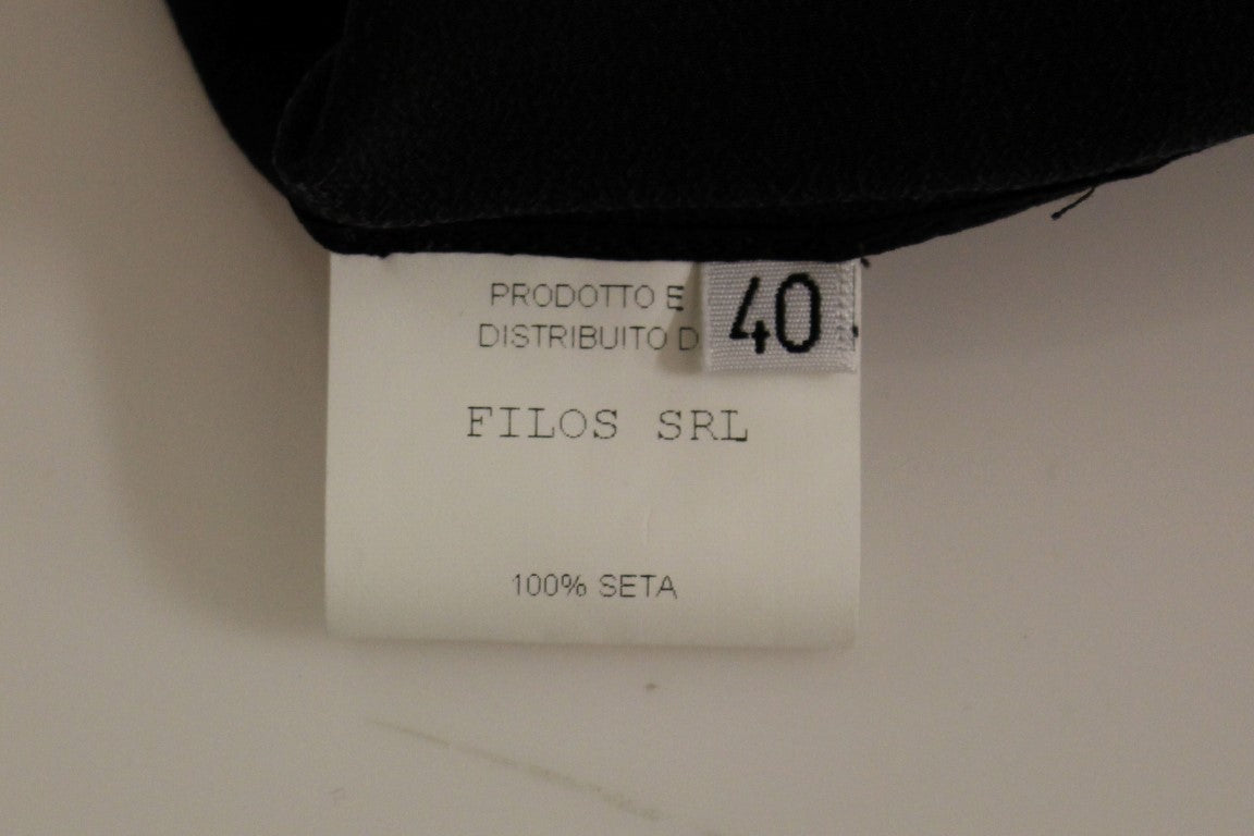 Рокля без ръкави FILOS в бронзово и черно копринено