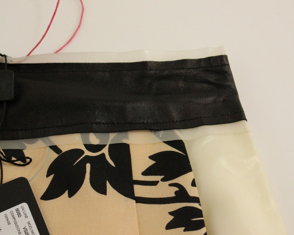 Мини пола Caterina Gatta Chic бежова - смес от коприна и найлон