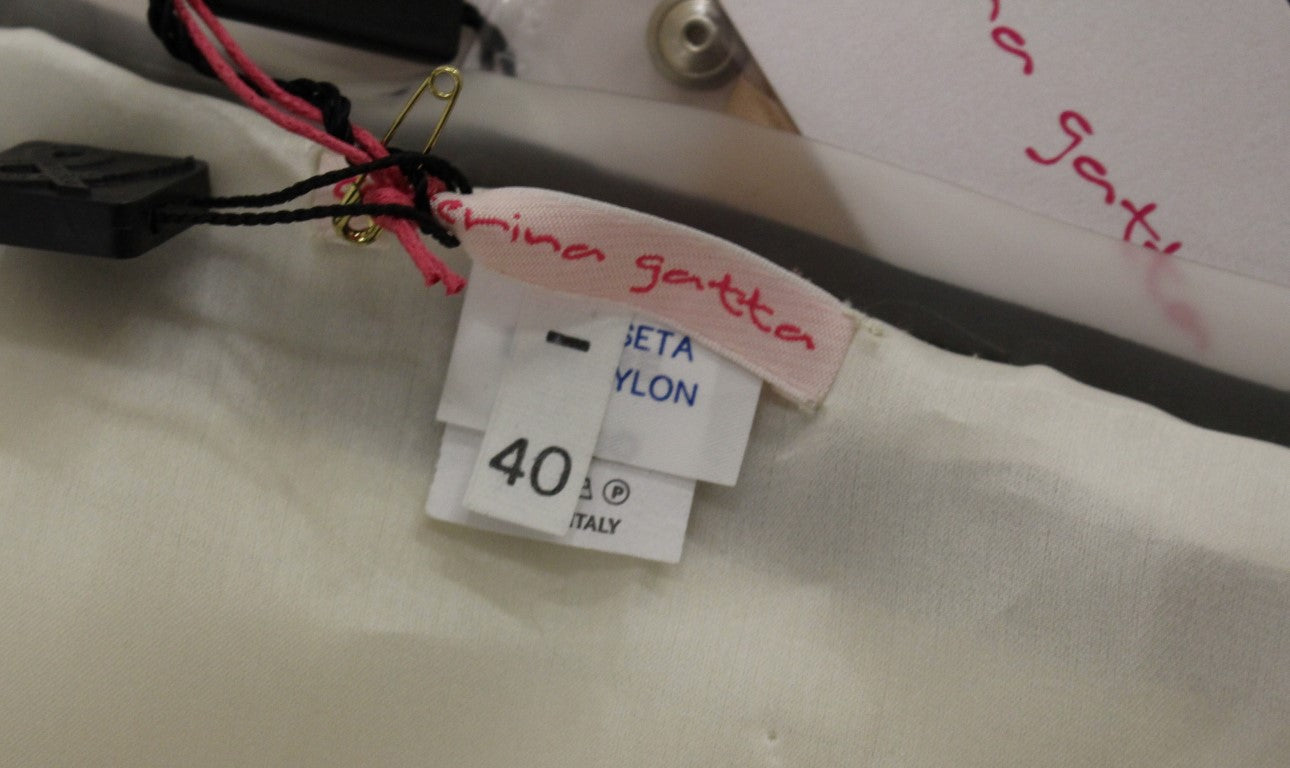 Мини пола Caterina Gatta Chic бежова - смес от коприна и найлон